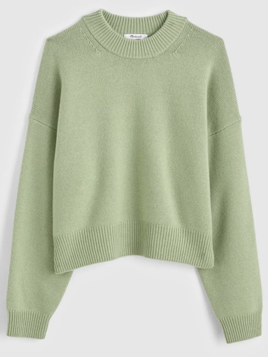 Madewell Sweaters - EUC MADEWELL SoftWool Boxy Crewneck Sweater Heather Seafoam Size XXS NT602
